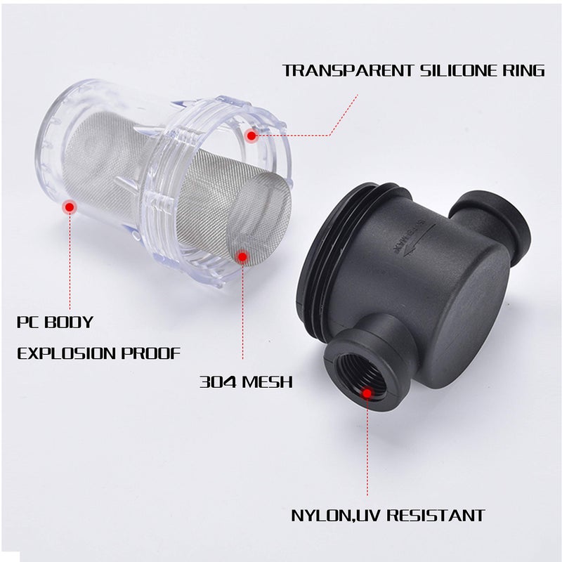 IMXMI Water Filter, 1/2''Twist-On Pipe Strainer, Nylon PA66 cover, PC bowl, 304 Stainless Screen(1/2''80 Mesh Female water filter) - Image 4